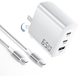 【25%OFF+42%OFF】【1,391円】 HYDOOD PD3.0/QC3.0/PPS 65W GaNIII 急速充電器+2m C-Cケーブル