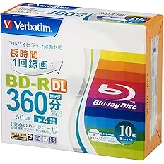 【65%OFF】【1,639円】 Verbatim 1回録画用 ブルーレイディスク BD-R DL 50GB ホワイトプリンタブル 片面2層 10枚