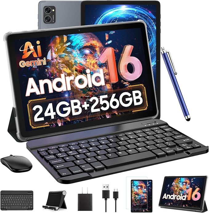 【26%OFF+3,000円OFF】【16,999円】 KINGRID Android16 T20 10インチ タブレット キーボード+フィルム+ケース付き 【送料無料】
