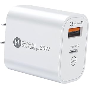 【399円】 ABBROLUX 30W PD3.0対応 Type-C & USB-A 2ポート 急速充電器