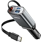 【45%OFF+ポイント15%】【実質799円】 JOYROOM 57W 3台同時充電 USB-C 巻き取り式 コンパクト設計 12V/24V対応 車載充電器