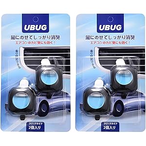 【50%OFF】【600円】 UBUG 車用 消臭芳香剤 クリップタイプ ふわり香るアクアプルー 4ml×4個