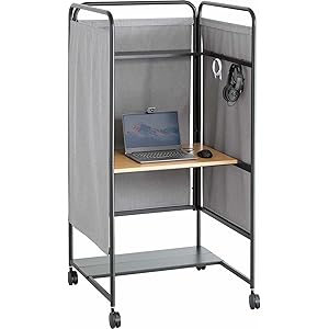 【本日最終日】【スマイルSale】【74%OFF】【7,480円】 サンワダイレクト 個室ブース キャスター/棚/フック/トレー付き デスクパネル 【送料無料】