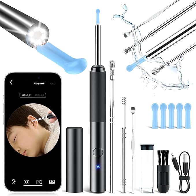 【スマイルSale】【90%OFF】【187円】 Mahhapp 1200W画素 6LEDライト付き ワイヤレス イヤースコープ