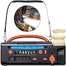 【50%OFF】【11,990円】 Aaoyun 296Wh 300W (瞬間最大600W) 純正弦波 AC/DC/USB/ソーラー充電対応 バックストラップ付き 360°LEDライト 7台同時充電 ポータブル電源 【送料無料】