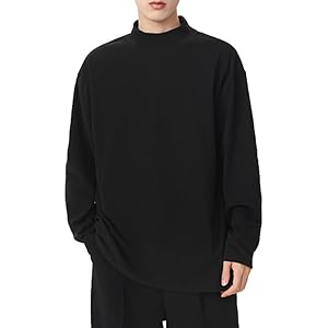 【58%OFF】【999円】 FLYSKY メンズ 両面起毛 モックネック 無地 あったかロンT