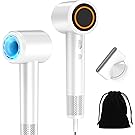 【48%OFF】【2,599円】 NUTROMO 大風量 5億高濃度マイナスイオン 温冷風ワンタッチ切替 マグネット式ノズル付き 高速ヘアドライヤー 【送料無料】