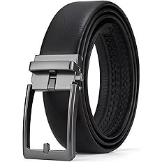 【タイムセール】【750円】 MISSOKIE 牛本革 メンズ 無段階 穴なし オートロックベルト