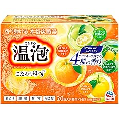 【47%OFF】【582円】 アース製薬 温泡 こだわりゆず炭酸湯 20錠入