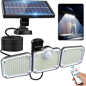 【42%OFF】【2,024円】 Gleazon ソーラー充電式 分離型 超高輝度 321LEDs 3000ルーメン 3面発光 光/人感センサー IP65防水 2400mAh LEDセンサーライト