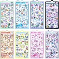 【1枚94円】【749円】 Astrynexis ぷくぷく 3D立体シール 8枚セット