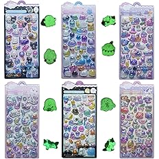 【スマイルSale】【49%OFF】【854円】 Evbyws 3D 夜光 立体シール 6枚セット