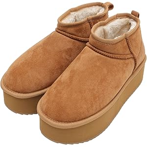 【61%OFF+10%OFF】【1,169円】 WEGO レディース 厚底 ムートンタッチ ブーツ